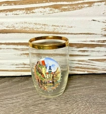 Vintage Gold Rim Shot Glass- Rothenburg, Germany Historic City OD T (Tauber)