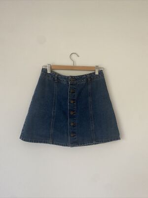 Blue Denim Button Up Skirt  Life In Progress  Size Small