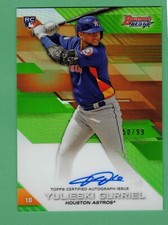 2017 BOWMAN'S BEST YULIESKI GURRIEL AUTO GREEN REFRACTOR ROOKIE RC 50/99 ASTROS