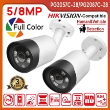 HIK Compatible 5MP 8MP ColorVu IP Camera MIC POE 4K Bullet Cam Full Color