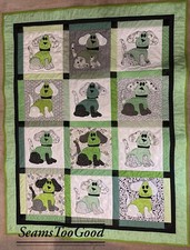 Machine Appliqued Puppy Dog Quilt - Handmade and Machine Quilted