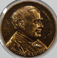 1947 Thomas A. Edison Centennial Commemorative Medal, Gilt, Whitehead & Hoag