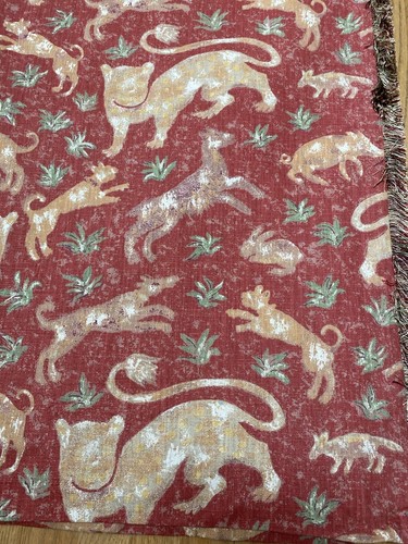 2 Panels Custom Designer Fabric Lined Curtains Drapes ~ Red Animal Print 118x82 - 第 6/17 張圖片