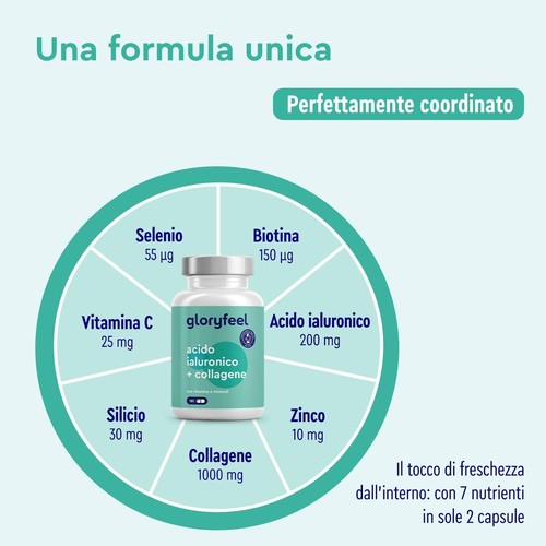 Collagene e Acido Ialuronico Integratore 180 Capsule, + Vitamina C,Biotina,Zinco - Foto 9 di 9