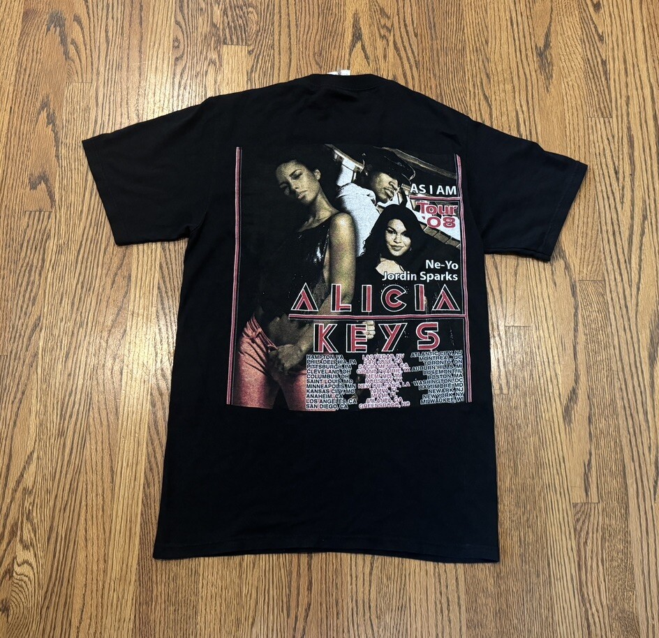 Alicia Keys As I Am Tour 2008 Y2K Concert T Shirt Neyo Jordin