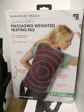 Sharper Image Calming Heat Massaging Weighted Heating Pad 27Combinations 12"X24"