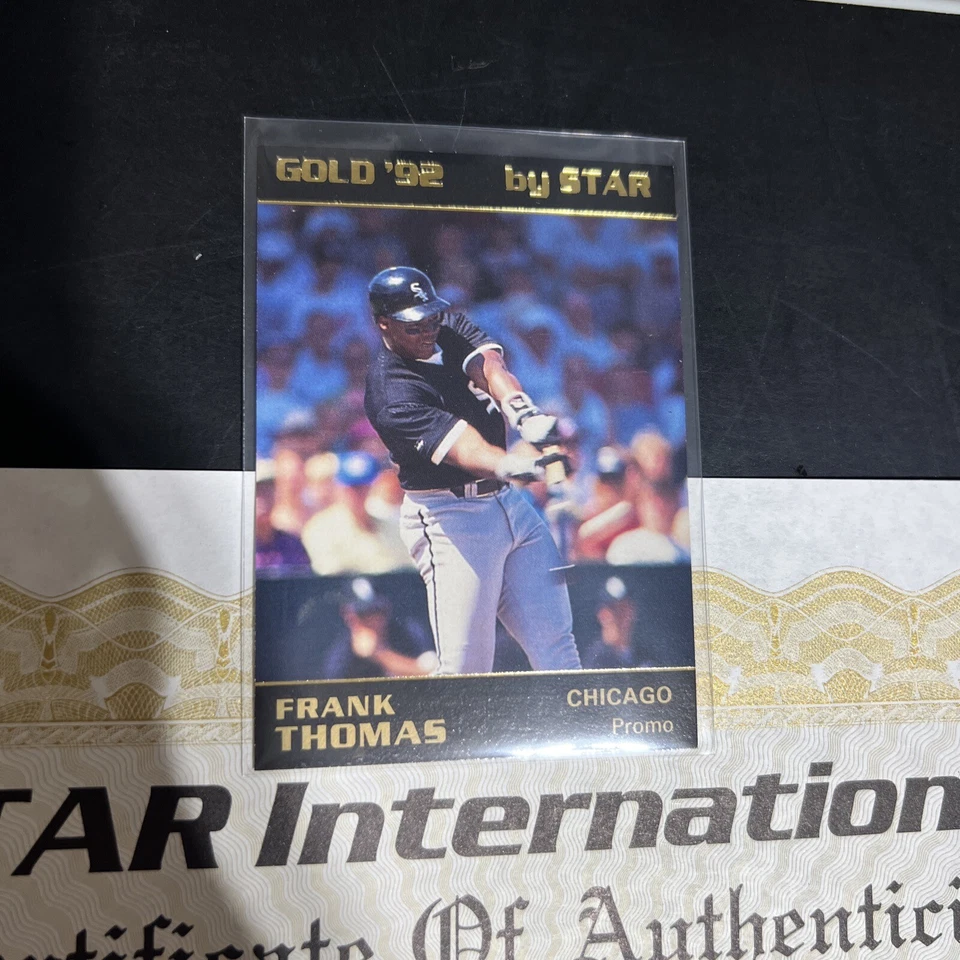 🔥1992 STAR CO. GOLD FRANK THOMAS SET ONLY 150 SETS W/Promo/Cert💥EBAY POP 1 - Image 3 of 4