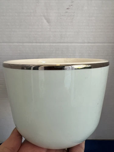 Vintage BALLERINA UNIVERSAL 3qt Serving Bowl Mint Green 22kt PLATINUM Trim MCM