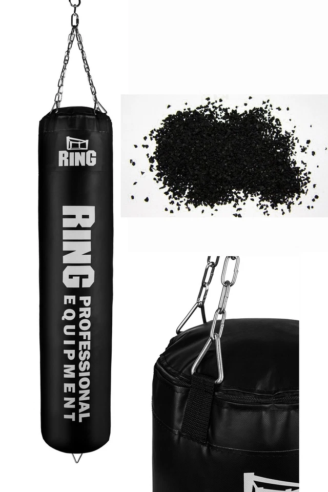 Schwerer Boxsack für Training 130 x 30 cm – gefüllt mit Gummigranulat, 60 kg - Bild 2 von 4