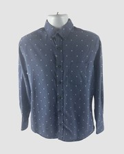 Nordstrom Men’s Medium Blue Corduroy Long Sleeve Button Up Shirt Cotton Casual