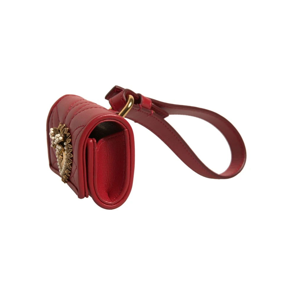 DOLCE & GABBANA Airpod Case Red Leather Devotion Heart Strap Women RRP 1560usd - Image 2 of 4
