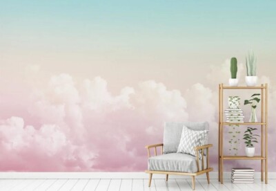 3D Sky Pink Clouds K15699 Wallpaper Mural Self-adhesive Removable Sticker Kay