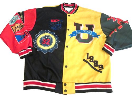 Blush Mark All State Varsity Jacket Men's Medium Colorblock Snap Front NEW WOT