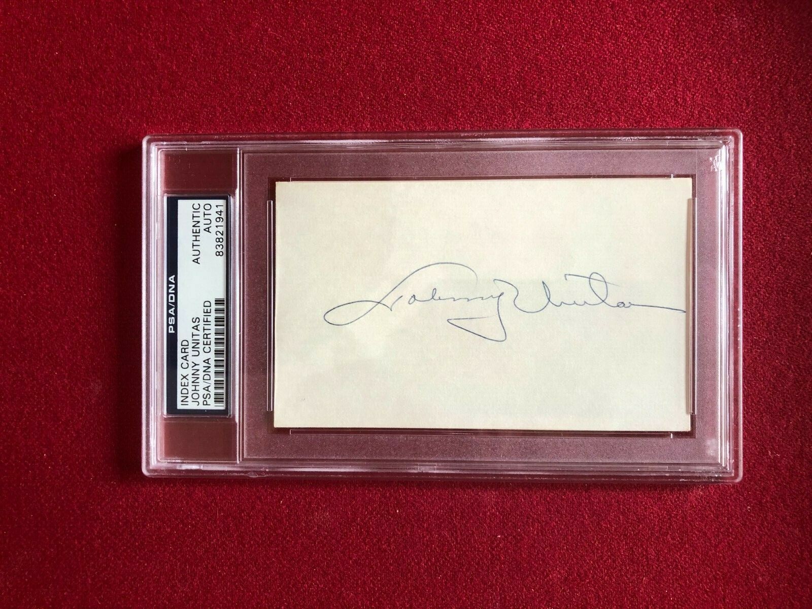 Johnny Unitas, "Autograph" (PSA / DNA) Encapsulated Cut (Scarce / Vintage)