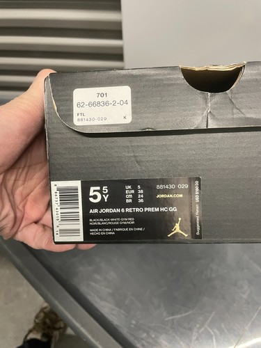 Nike Boys Air Jordan 6 881430-029 Black Basketball Shoes Sneakers Size 5.5Y - Picture 9 of 9