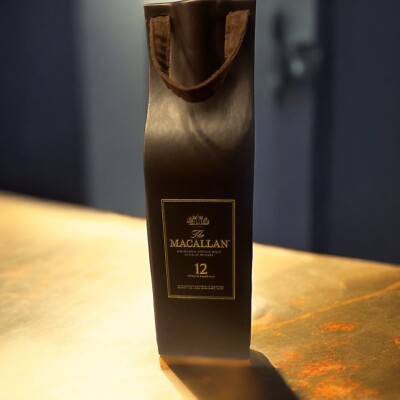 RARE Macallan 12yr Single Malt Scotch Whisky Sherry Oak Cask Leather Carrier