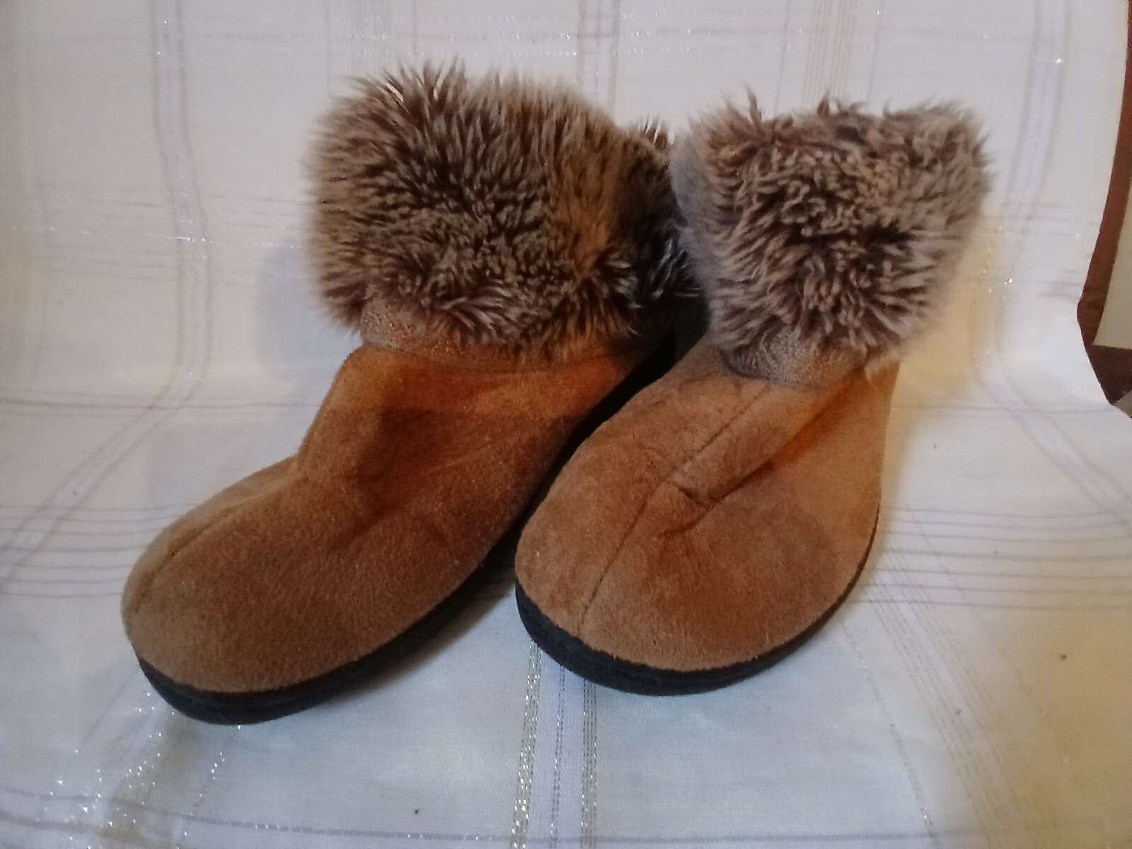 SAOLA ISOTONER PANTOFOLE bordo pelliccia sintetica microfibra suola rigida taglia 6 5 7