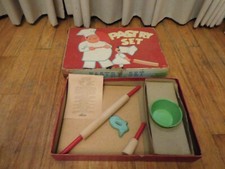 Vintage 1950's Pressman Pastry Set Child's Playset Doll Cooking Set w/ Box