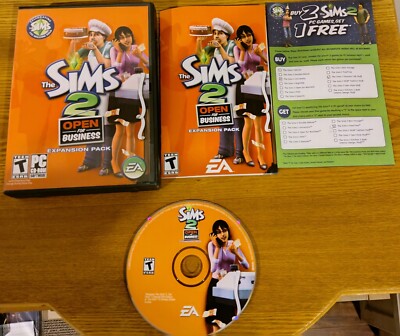 The Sims 2: Open For Business Expansion Pack (PC, 2006) Complete w