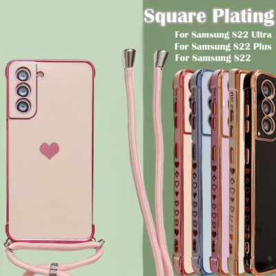 Hülle mit Handykette für Samsung S25 Ultra S24FE S23 A54 A25 A35 A16 Kordel Case