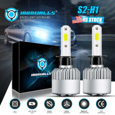 2X H1 LED Headlight Bulbs Conversion Kit High Low Beam 6000K Super Bright White