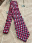 Necktie - Turnbull & Asser Red Diamond with Green Dots on Black Grid