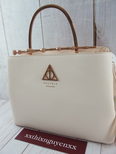 Loungefly Harry Potter Todeshohlräume Ältester Stab Handtasche Roségold Pink ~ Neu mit Etikett - Bild 2 von 10