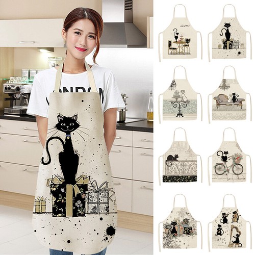 Cat Pattern Kitchen Apron for Women 