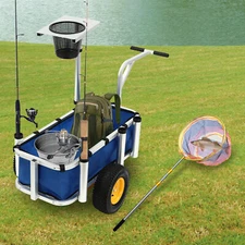 Wagon Folding Cart Collapsible Garden Beach Utility Outdoor Camping Sports Black