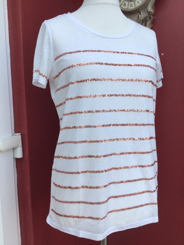 Next T - shirt with gold coloured sequins - excellent condition.