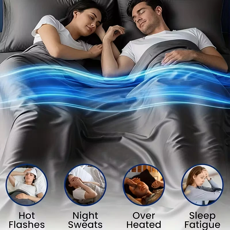 Juego de sábanas King de bolsillo extra profundo - Ropa de cama de 4 piezas de enfriamiento, suave y sin arrugas Foto 4 de 4