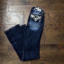 Miss Me Signature Boot Rhinestone Embellished Mid-Rise Size 27 R