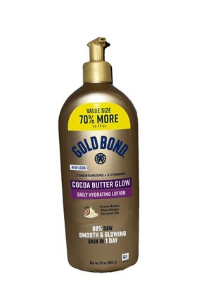 Gold Bond Cocoa Butter Glow 24oz Daily Hydration Lotion Free Ship