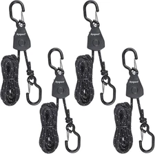 Adjustable Rope Hanger Kayak Rope Tie Downs Ratchet with Safety Lock S Hook Pull