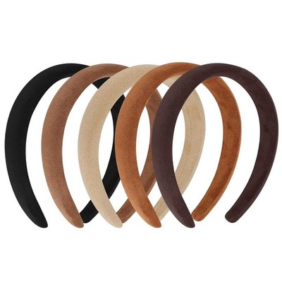 5 Pack Headbands for Women Padded Headbands Wide Head Bands with Soft Fabric ...