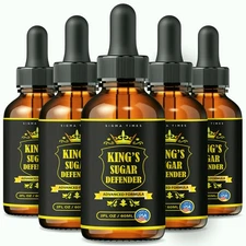 King's Sugar Defender Drops -Premium Blood Health Support Formula - 5 Pack