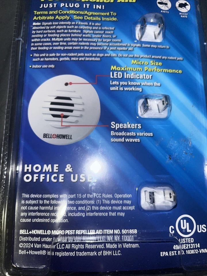 Bell & Howell Repelentes Ultrasónicos de Plagas Enchufables Paquete de 3 Repele Hormigas Ratones Foto 3 de 3