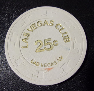 LAS VEGAS CLUB HOTEL CASINO 25¢ hotel casino gaming poker chip Las Vegas NV