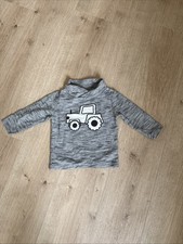 Pullover Mit Traktor Motiv Größe 92 Marke Topomini Farbe grau/weiß
