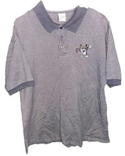VTG Tazmanian Devil Taz Polo Shirt Mens L Warner Bros Store Embroidered 90s