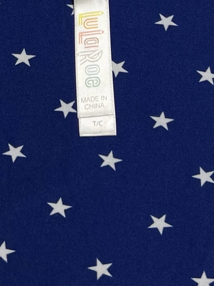 LuLaRoe 紧身裤 TC 高曲线圣诞蓝色军用星星太空航海美国 — 第 4/4 张图片