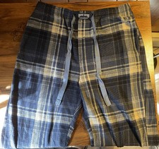 Lucky Brand Fleece Pant Blue Plaid Sleepwear Lounge Pajama Size Large 30" Inseam