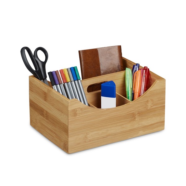 Schreibtischorganizer Tischorganizer Stiftehalter Utensilo 4 FäCher Mit Griff-image