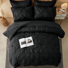 Black Luxury Bed in a Bag Comforter Set All Season Bedding - 5/7 pcs Kids Adult