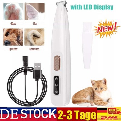 Hundeschermaschine Pfotentrimmer für Haustiere Hundetrimmer mit LED-Licht weiß