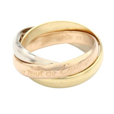 CARTIER Trinity Ring 18KYWRG Gelb Weiß Rotgold Gebraucht Damen US Größe...