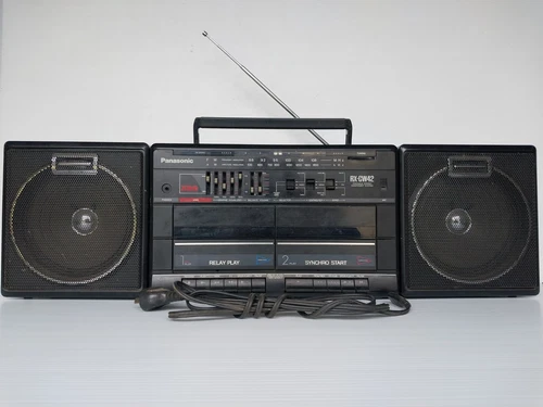 Vintage Panasonic Boombox RX-CW42 Radio Twin Cassette Player *Read Description*