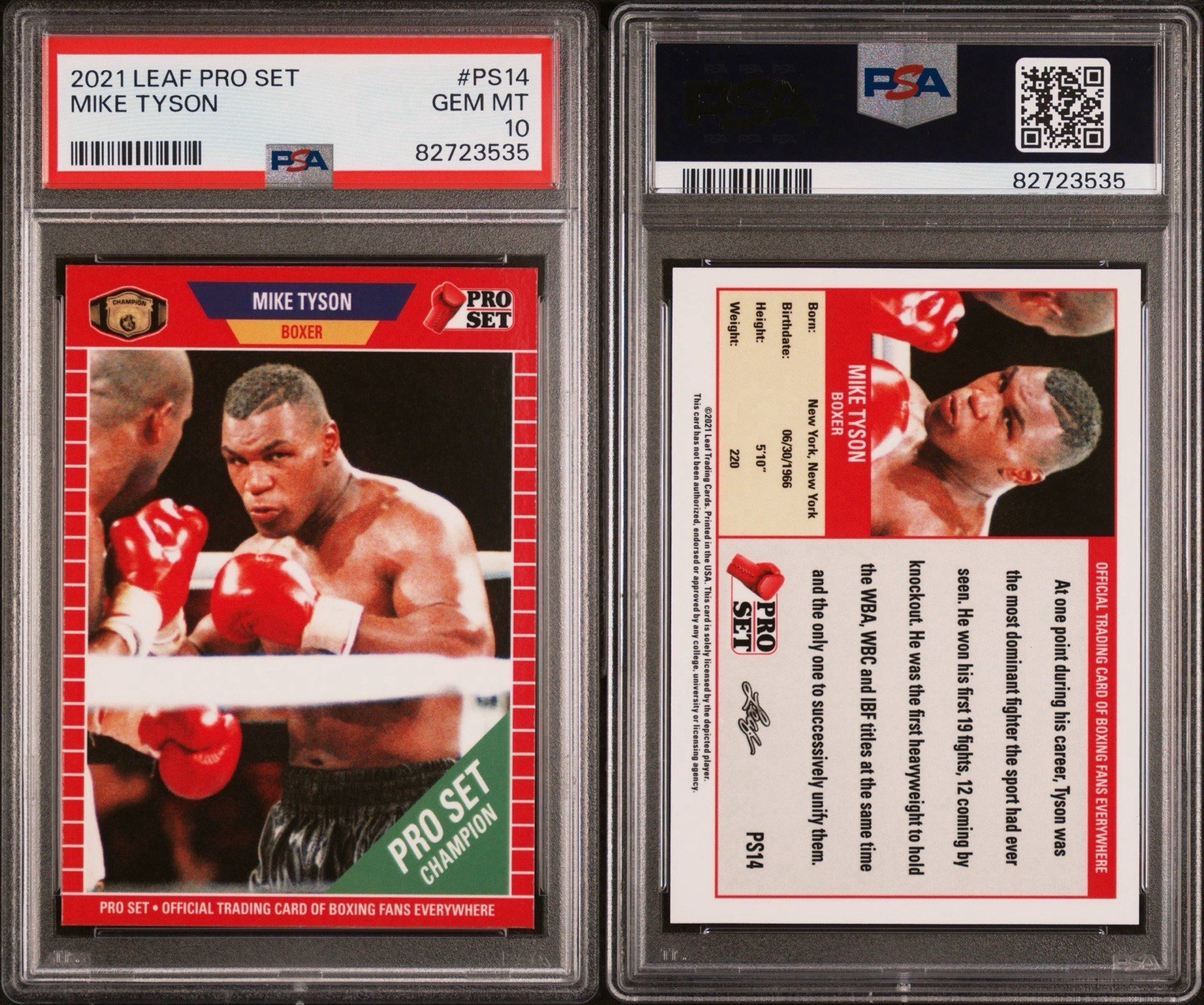 PSA Mint #10 Mike Tyson #PS14 Leaf Pro Set 2021 Prospect Pro Set Champion 4195 view 3