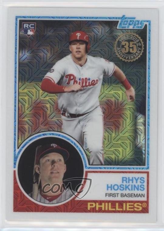 2018 Topps Silver Pack 1983 Topps Design Chrome Series 1 Rhys Hoskins #35 a6i