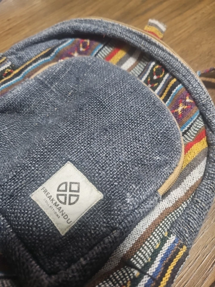 Freakmandu Hemp Bodi Boho Mini Backpack Hippy Bag Purse - Image 4 of 4